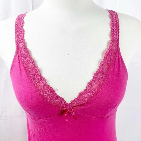 Hudson North Other - Hudson North 🌸 Hot Pink Lace-Trim Nightgown | 100% Pima Cotton | Size Small